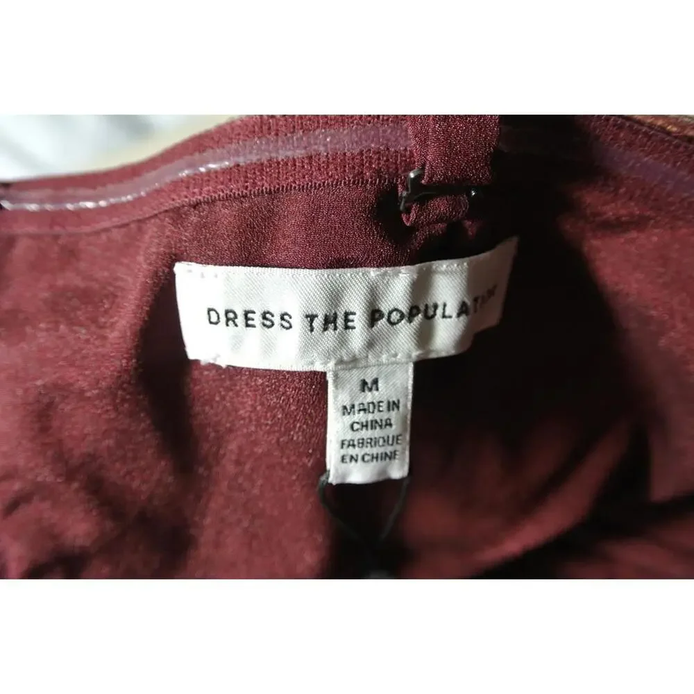 NEW, Dress the Population Kailyn Dress Burgundy Size M #MD507 - Picture 7 of 7